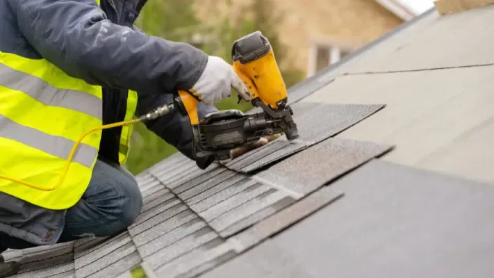 shingles being nailed